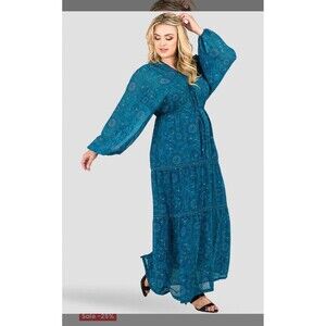 Standard and Practice Maxine Teal Paisley Maxi Dress